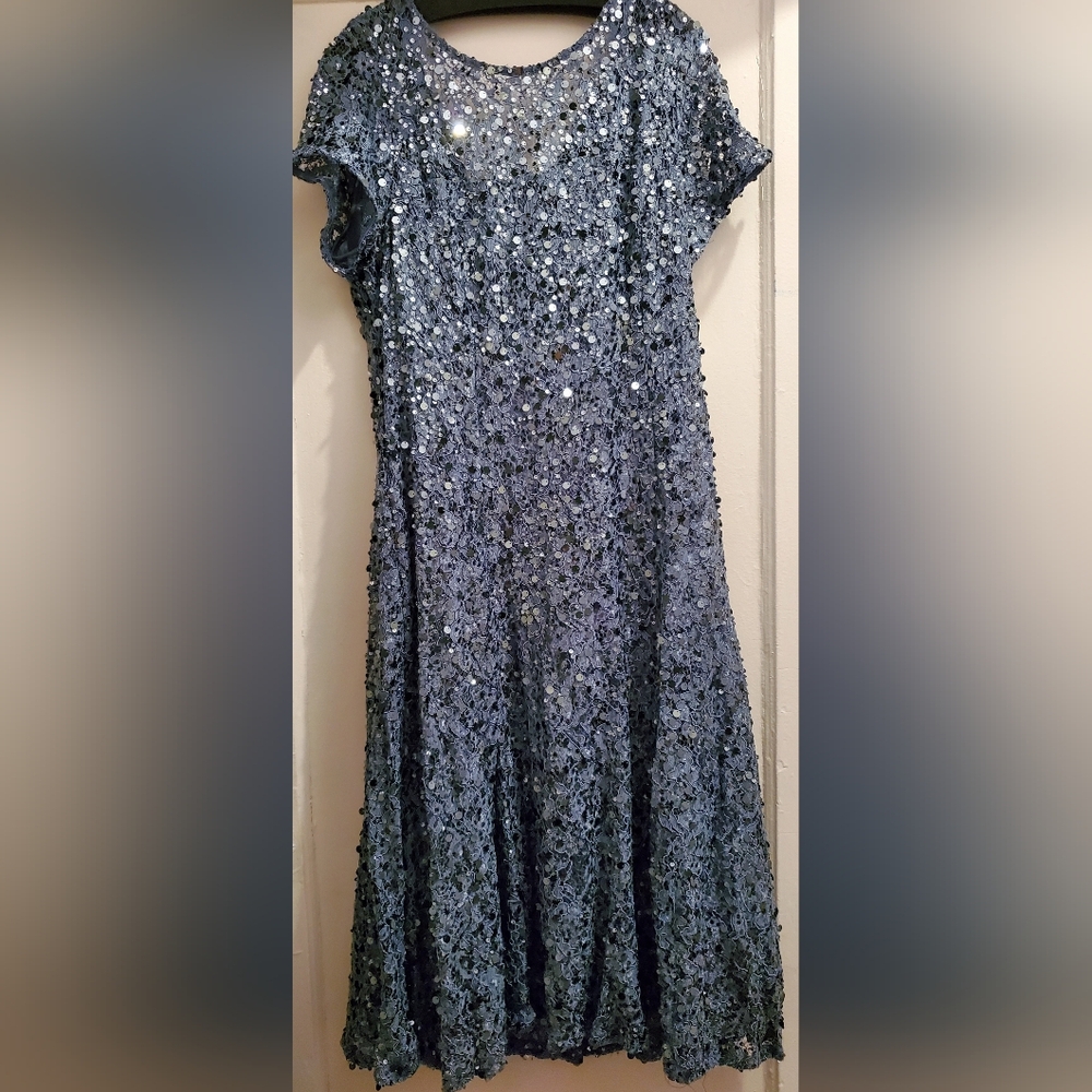 SLNY Sparkling Slate Blue Dress